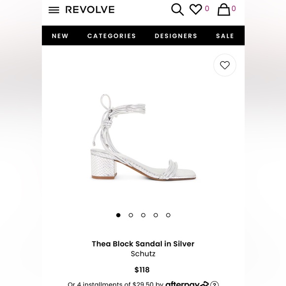 SCHUTZ Thea Ankle Tie Block heel sandal in Silver - Picture 6 of 12